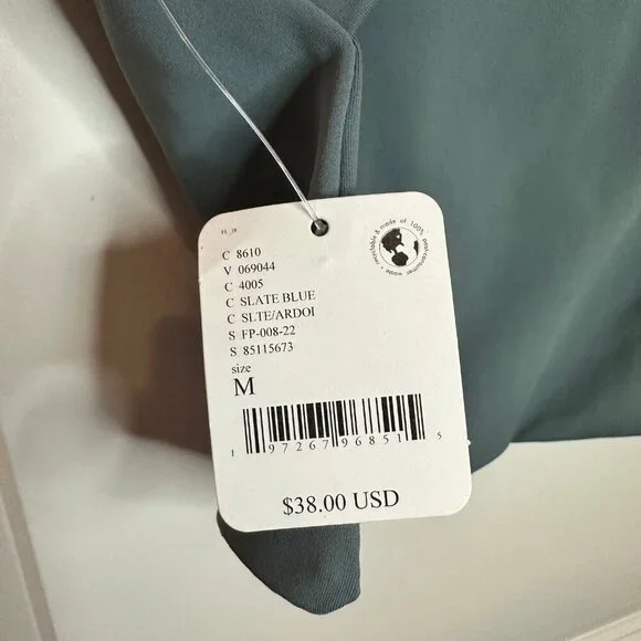 🔥 Free People Movement Open Back Crop Top - Slate Blue - Size M - NWT 💪💙 - Picture 9 of 9